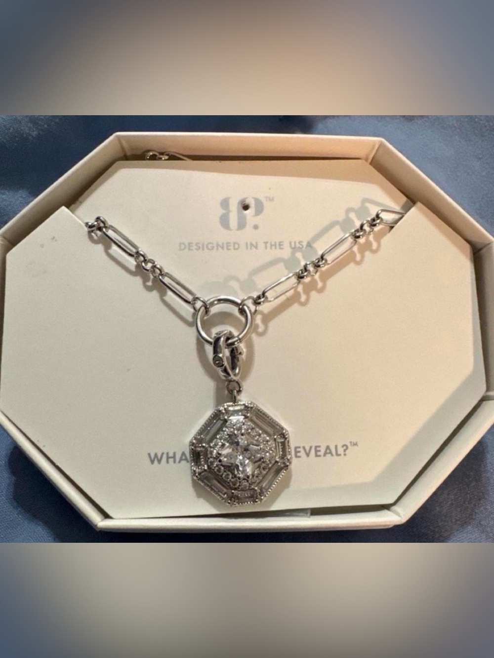 Bomb Party Rhodium Plated 18” Necklace -Women Jewelry